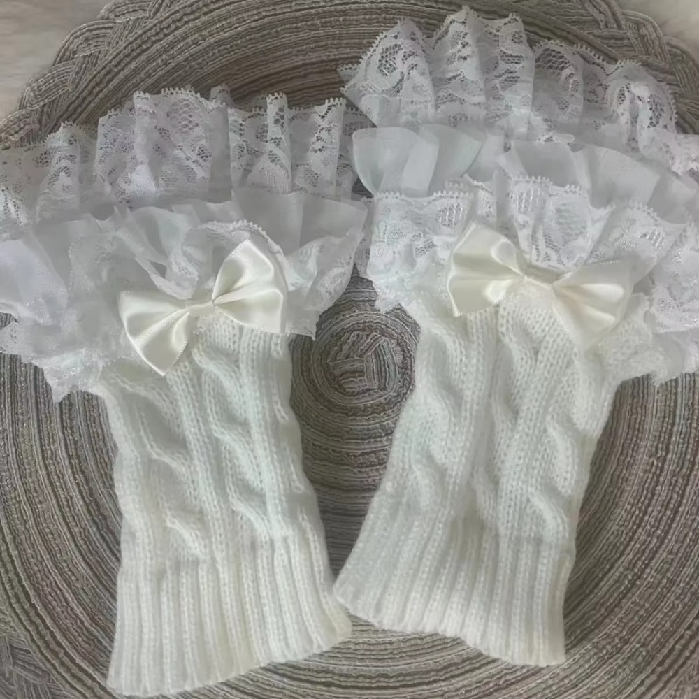 Fingerless Glove Knit - 1 paar kanten ruches handmouwen wanten