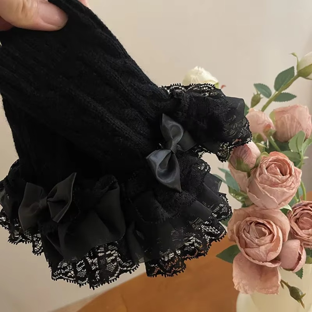1 paar kanten ruches handmouwe - Fingerless Glove Knit recensie en prijs